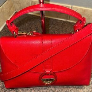 Versace Collection Red leather Crossbody Bag with COA